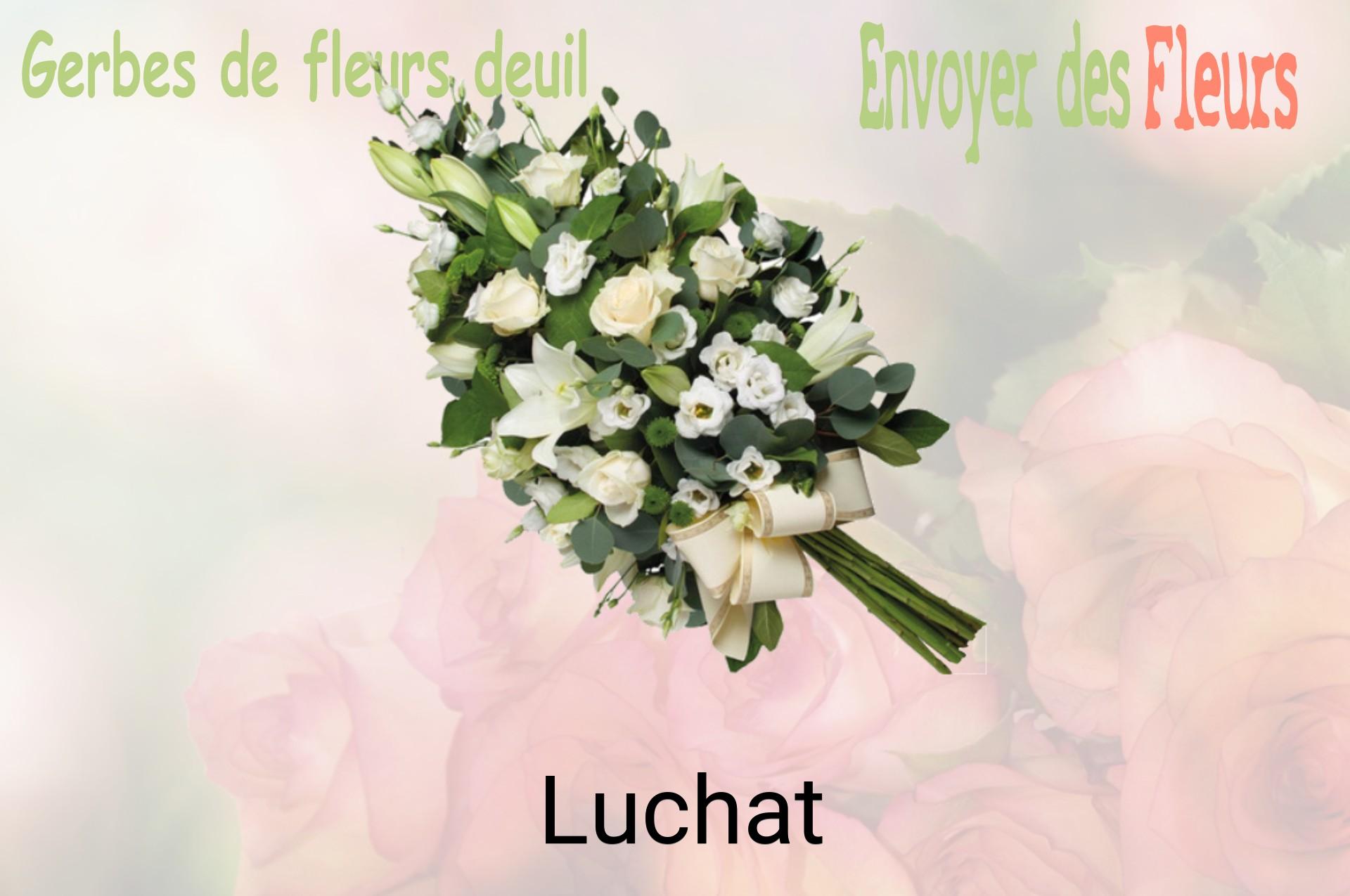 Gerbe de fleurs de deuil livrée à Luchat